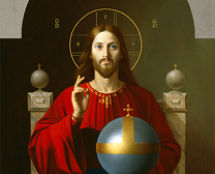 Владимир Чёрный художник. <br/>«Спаситель на престоле».  <br/>1999 г. холст, масло. 92х44 см.