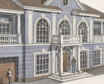 Владимир Чёрный художник. <br/>Эскиз дома. Главный фасад. <br/>2016 г.,