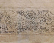 Владимир Чёрный художник. <br/>Чертежи в натуральную величину для изготовления мраморного фриза. <br/>2003 г. бумага, карандаш, 64х368 см.