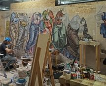 Владимир Чёрный художник. <br/>Складывание мозаики «Преподание хлеба».
