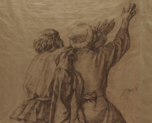 Владимир Чёрный художник. Подготовительный рисунок к живописному занавесу Большого Театра: «Въезд Минина и Пожарского в освобожденную Москву в 1612г.»<br/>