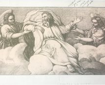 Владимир Чёрный художник. <br/>«Енох, возносимый на облацеях двумя Ангелами»<br/>Эскиз для росписи ротонды Ново-Иерусалимского мужского монастыря <br/>