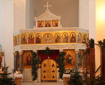 Владимир Чёрный художник. <br/>Центральный мраморный иконостас.<br/> Современный вид.