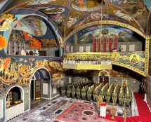 Владимир Чёрный художник. <br/>Эскизы в макете для западной и северной стены храма.<br/>Картон, темпера, золочение.