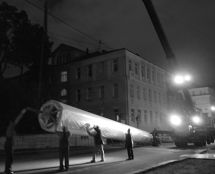 Владимир Чёрный художник. <br/>Транспортировка занавеса из Художественно-производственных мастерских в Большой театр.