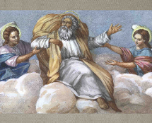 Владимир Чёрный художник. <br/>«Енох, возносимый на облацеях двумя Ангелами»<br/>Цветовой эскиз для росписи ротонды Ново-Иерусалимского мужского монастыря <br/>