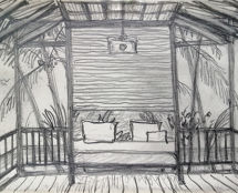 Владимир Чёрный художник. <br/>Предварительный эскиз оформления стен для программы «Большие перемены» (северная стена)<br/>