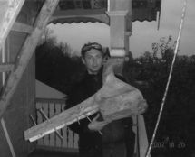 Владимир Чёрный художник. <br/>Водружение утицы на крышу дома.