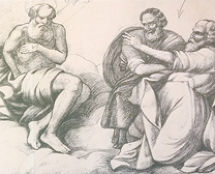 Владимир Чёрный художник. <br/>«Праведный Иов, беседующий с пришедшими к нему друзьями».