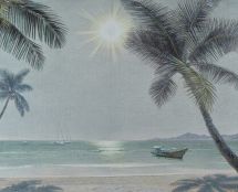 Владимир Чёрный художник. <br/>«Индонезийский пейзаж».<br/>Эскизы росписи стены для телепрограммы «Большие перемены».<br/>