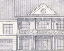 Владимир Чёрный художник. <br/>Предварительный рисунок дома. <br/>2016 г.,